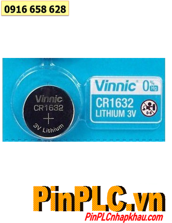 VINNIC CR1632, Pin đồng xu 3V Lithium VINNIC CR1632 (130mAh, 16mmx3.2mm) chính hãng
